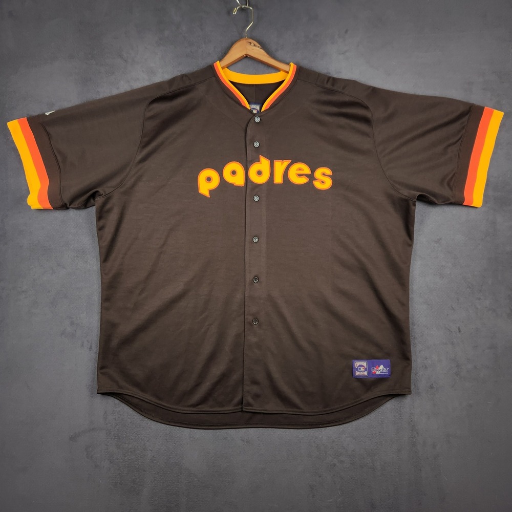 San Diego Padres Majestic Baseball Jersey Mens 5X Brown Cooperstown Collection